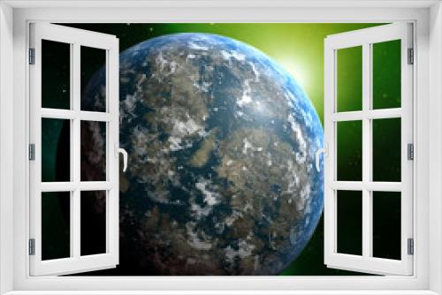Fototapeta Naklejka Na Ścianę Okno 3D - Illustration of planet earth on colored background