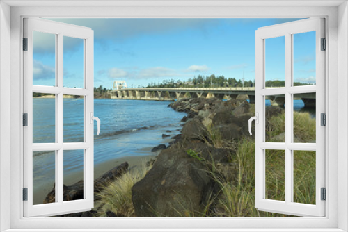 Fototapeta Naklejka Na Ścianę Okno 3D - Alsea Bay Bridge And Rock Jetty