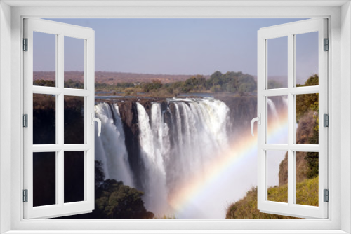 Fototapeta Naklejka Na Ścianę Okno 3D - victoria falls, seen from zimbabwe