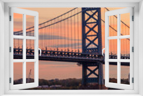 Fototapeta Naklejka Na Ścianę Okno 3D - Ben Franklin Bridge in  Philadelphia