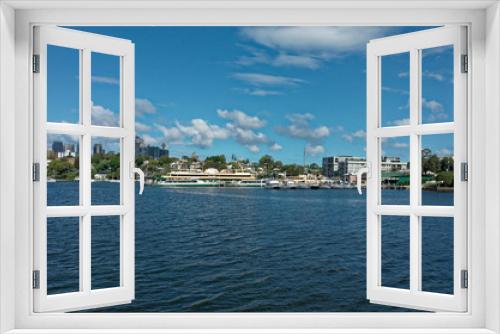 Fototapeta Naklejka Na Ścianę Okno 3D - Ferries and Yachts at Ballast Point Park Mort Bay Sydney