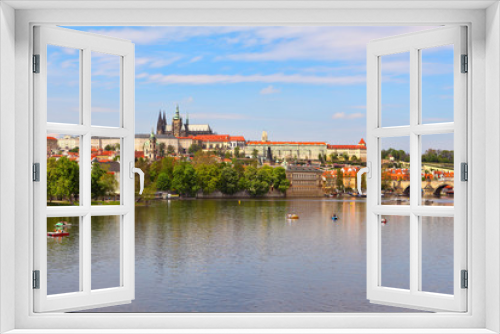 Fototapeta Naklejka Na Ścianę Okno 3D - Charles Bridge and Prague Castle