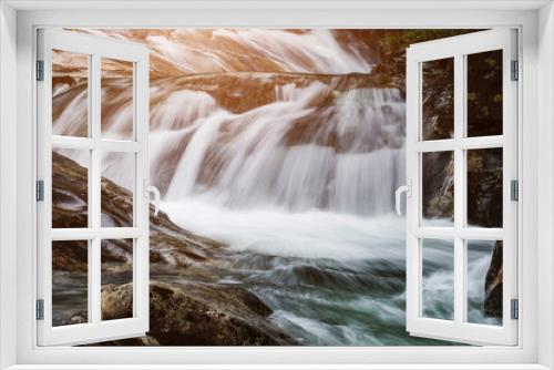 Fototapeta Naklejka Na Ścianę Okno 3D - Mountain waterfall