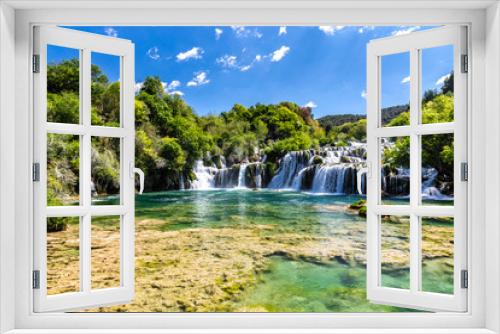 Fototapeta Naklejka Na Ścianę Okno 3D - Waterfall In Krka National Park -Dalmatia, Croatia