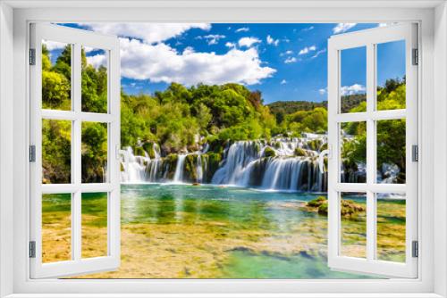 Fototapeta Naklejka Na Ścianę Okno 3D - Waterfall In Krka National Park -Dalmatia, Croatia