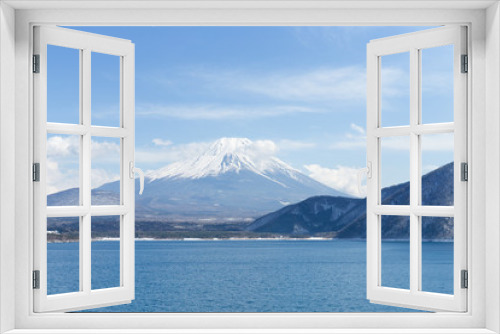Fototapeta Naklejka Na Ścianę Okno 3D - Mountain fuji and lake