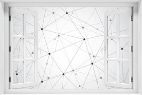 Fototapeta Naklejka Na Ścianę Okno 3D - Clutter of lines' network on gray background, vector
