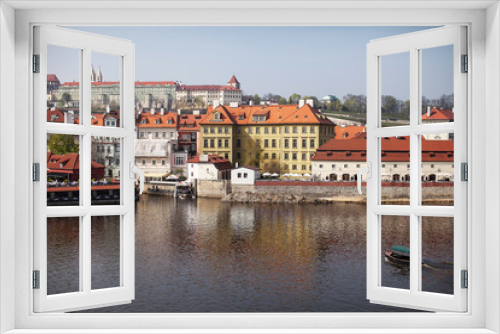 Fototapeta Naklejka Na Ścianę Okno 3D - view of the city of Prague and river