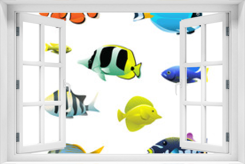 Fototapeta Naklejka Na Ścianę Okno 3D - Tropical fish set