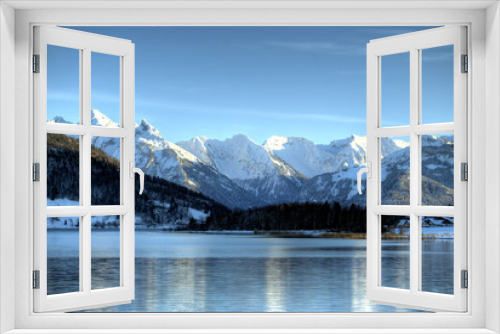 Fototapeta Naklejka Na Ścianę Okno 3D - Sihlsee Panorama
