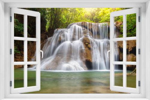 Fototapeta Naklejka Na Ścianę Okno 3D - Huai Mae Khamin waterfall in deep forest, Thailand