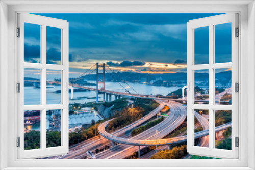 Fototapeta Naklejka Na Ścianę Okno 3D - Tsing Ma Bridge