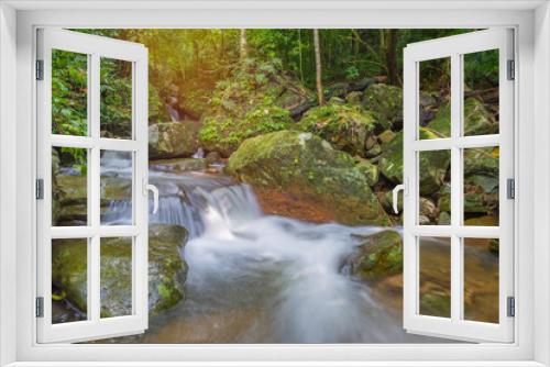 Fototapeta Naklejka Na Ścianę Okno 3D - Waterfall in deep rain forest jungle (Krok E Dok Waterfall Sarab
