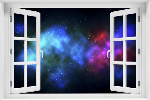 Fototapeta Naklejka Na Ścianę Okno 3D - Colorful Space Nebula, Over Background