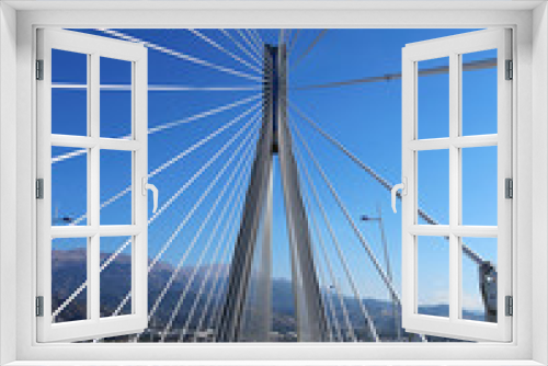 Fototapeta Naklejka Na Ścianę Okno 3D - suspension bridge Rio Antirio Corinth Gulf, Patra, Greece, Europe