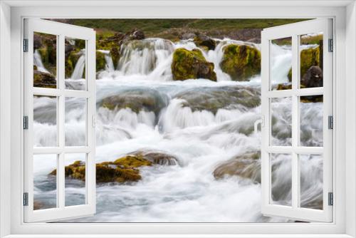 Fototapeta Naklejka Na Ścianę Okno 3D - Part of the waterfall Dynjandi, long exposure, Iceland