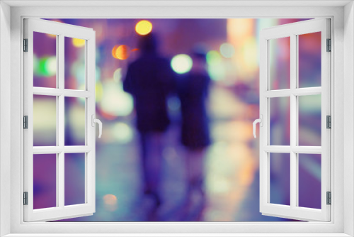 Night Street and silhouettes of people