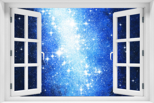 Fototapeta Naklejka Na Ścianę Okno 3D - Fantasie Sternenwelt Lightningsky Malerei mit Deckfarben auf Papier und digitale Weiterverarbeitung