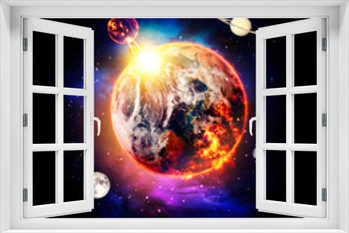 Fototapeta Naklejka Na Ścianę Okno 3D - Global Warming, over color - Elements of this Image Furnished by NASA