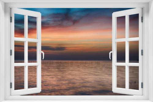 Fototapeta Naklejka Na Ścianę Okno 3D - beautiful seascape and twilight sky,  colorful cloudscape background, landscape