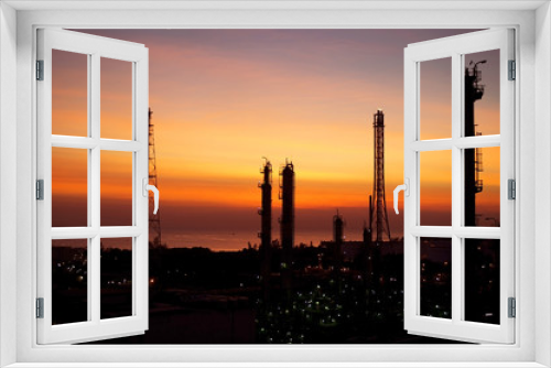 Fototapeta Naklejka Na Ścianę Okno 3D - twilight in industrial plant