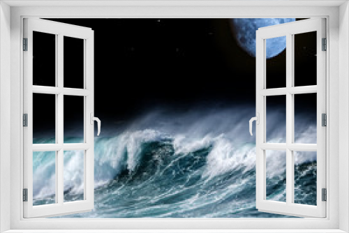 Fototapeta Naklejka Na Ścianę Okno 3D - big sea wave