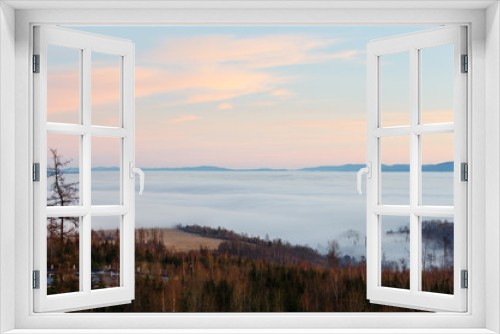 Fototapeta Naklejka Na Ścianę Okno 3D - Beautiful sunset country view.