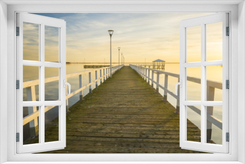 Fototapeta Naklejka Na Ścianę Okno 3D - wooden pier by the sea

