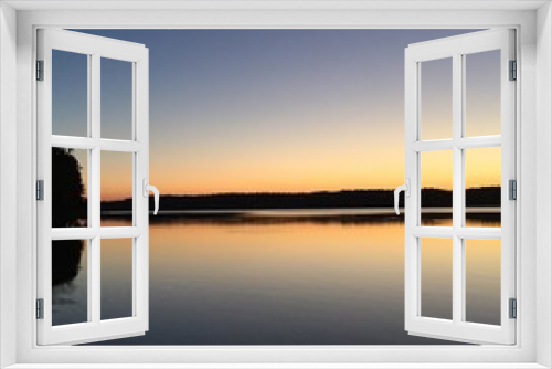 Fototapeta Naklejka Na Ścianę Okno 3D - zachod słońca jezioro wdzydze