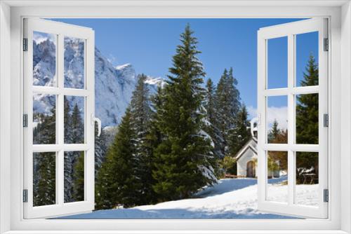 Fototapeta Naklejka Na Ścianę Okno 3D - Bergkapelle