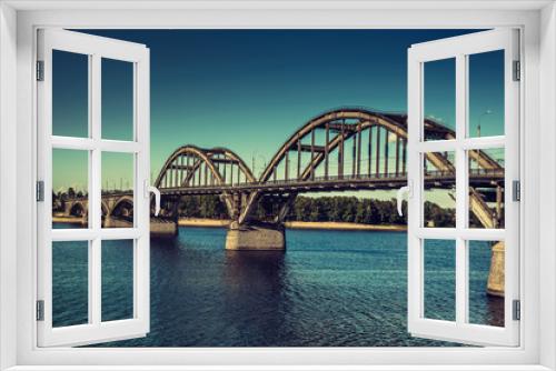 Fototapeta Naklejka Na Ścianę Okno 3D - Bridge over big river