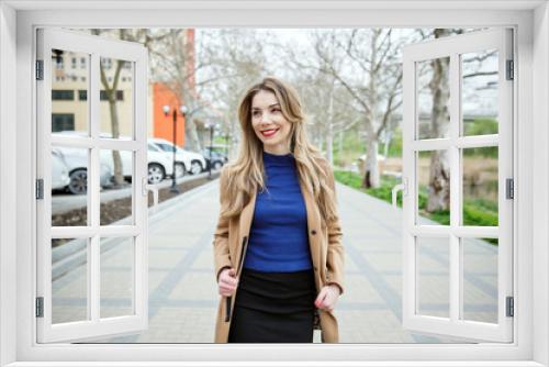 Young beautiful business woman, outdoors portrait