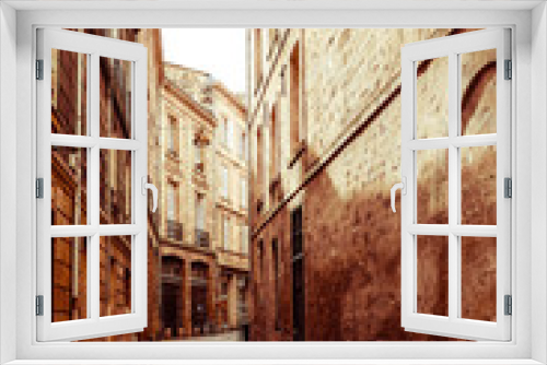 Fototapeta Naklejka Na Ścianę Okno 3D - Street view of old town in bordeaux city, France Europe