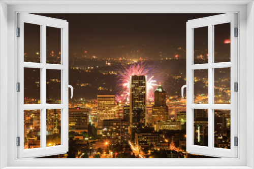 Fototapeta Naklejka Na Ścianę Okno 3D - Fireworks from Portland, Oregon