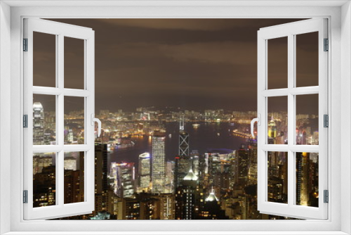 Fototapeta Naklejka Na Ścianę Okno 3D - Hongkong Panorama