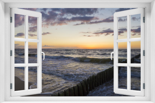 Fototapeta Naklejka Na Ścianę Okno 3D - beautiful sunset over the sea
