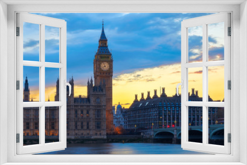 Fototapeta Naklejka Na Ścianę Okno 3D - Big Ben and Houses of Parliament, London, UK