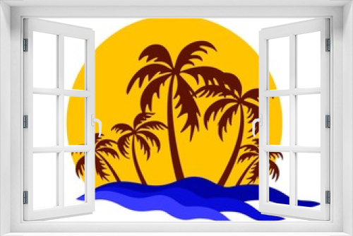 Fototapeta Naklejka Na Ścianę Okno 3D - Logo of tropical island. 