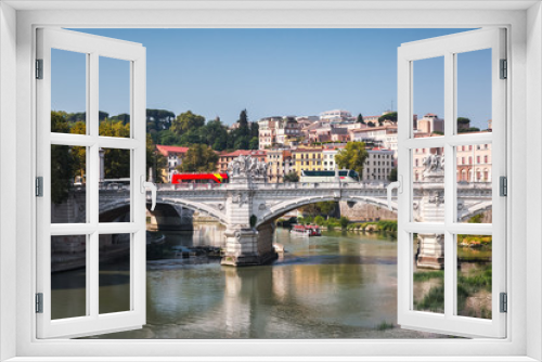 Fototapeta Naklejka Na Ścianę Okno 3D - Ponte Vittorio Emanuele II, a bridge in Rome