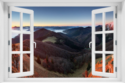Fototapeta Naklejka Na Ścianę Okno 3D - Mountain sunset autumn landscape in Slovakia