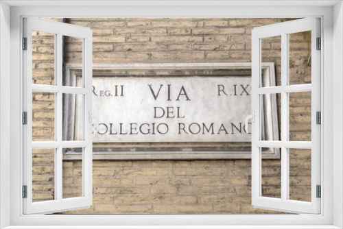 Fototapeta Naklejka Na Ścianę Okno 3D - Old street sign in Rome, Italy (Via del Collegio Romano)