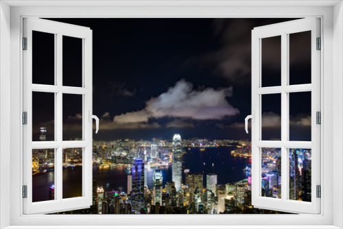 Fototapeta Naklejka Na Ścianę Okno 3D - 香港　ビクトリアピークからの風景　夕景・夜景