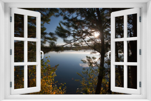 Fototapeta Naklejka Na Ścianę Okno 3D - beautiful autumn landscape on the lake