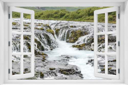 Fototapeta Naklejka Na Ścianę Okno 3D - Beautiful Bruarfoss waterfall in Iceland. Summer.