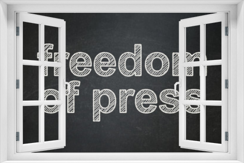 Political concept: Freedom Of Press on chalkboard background