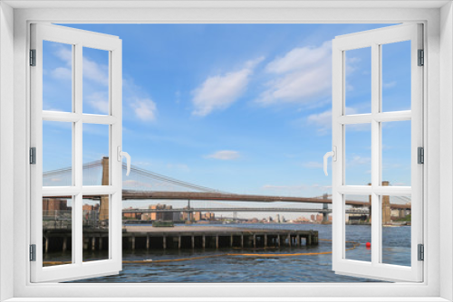 Fototapeta Naklejka Na Ścianę Okno 3D - Brooklyn bridge with blue sky