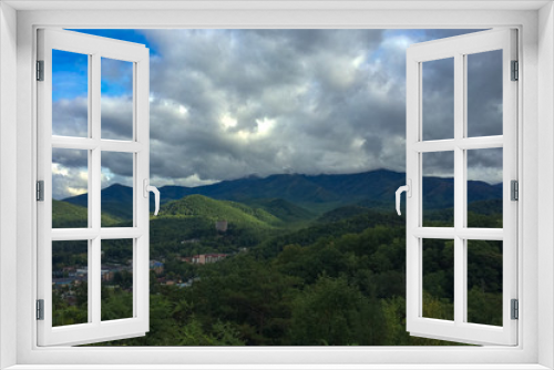 Fototapeta Naklejka Na Ścianę Okno 3D - Berge und Wolken