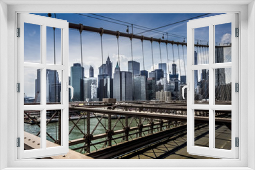 Fototapeta Naklejka Na Ścianę Okno 3D - New York Manhattan skyline from the Brooklyn Bridge 