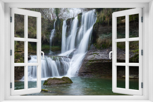 Fototapeta Naklejka Na Ścianę Okno 3D - Waterfall of Peñaladros in Cozuela, Burgos (Spain)