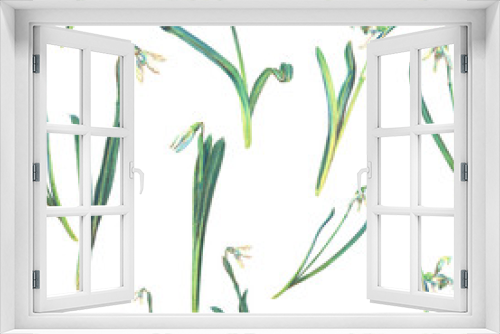 Fototapeta Naklejka Na Ścianę Okno 3D - Seamless pattern with pastel snowdrop flowers